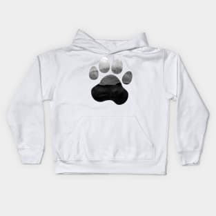 Gray Ombre Paw Print Kids Hoodie